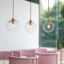 Suspension boules en verre et tige