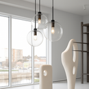 Suspension boules en verre et tige