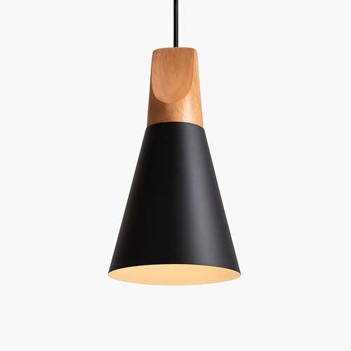Suspension conique en bois (plusieurs couleurs) - vue 2 sur 6