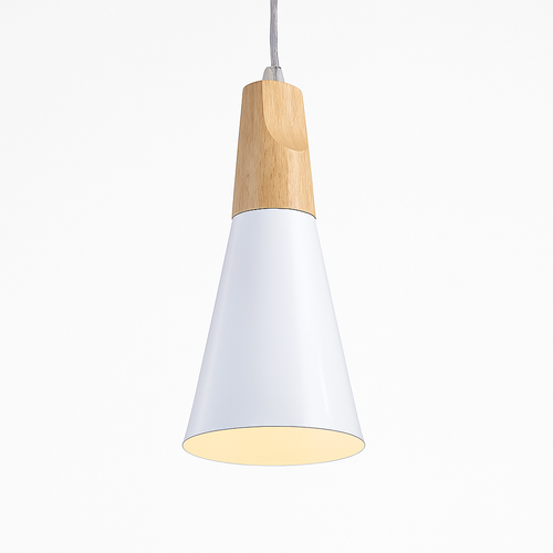 Suspension conique en bois (plusieurs couleurs) - vue 3 sur 6