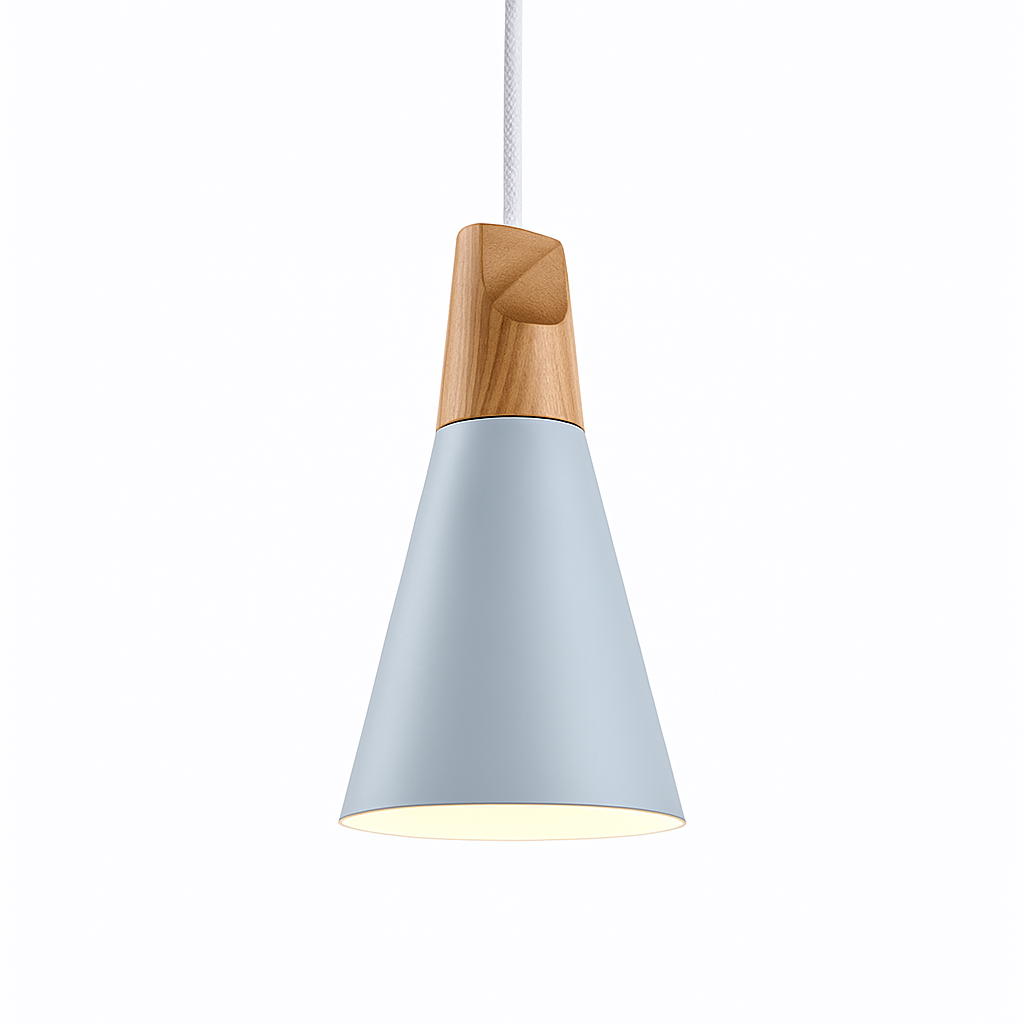 Suspension conique en bois (plusieurs couleurs) - vue 3 sur 6