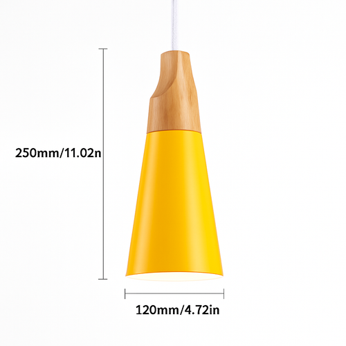 Suspension conique en bois (plusieurs couleurs) - vue 6 sur 6