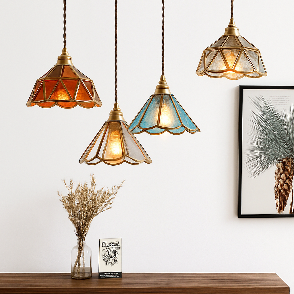 suspension conique en verre Style japonais Vintage - vue 3 sur 30