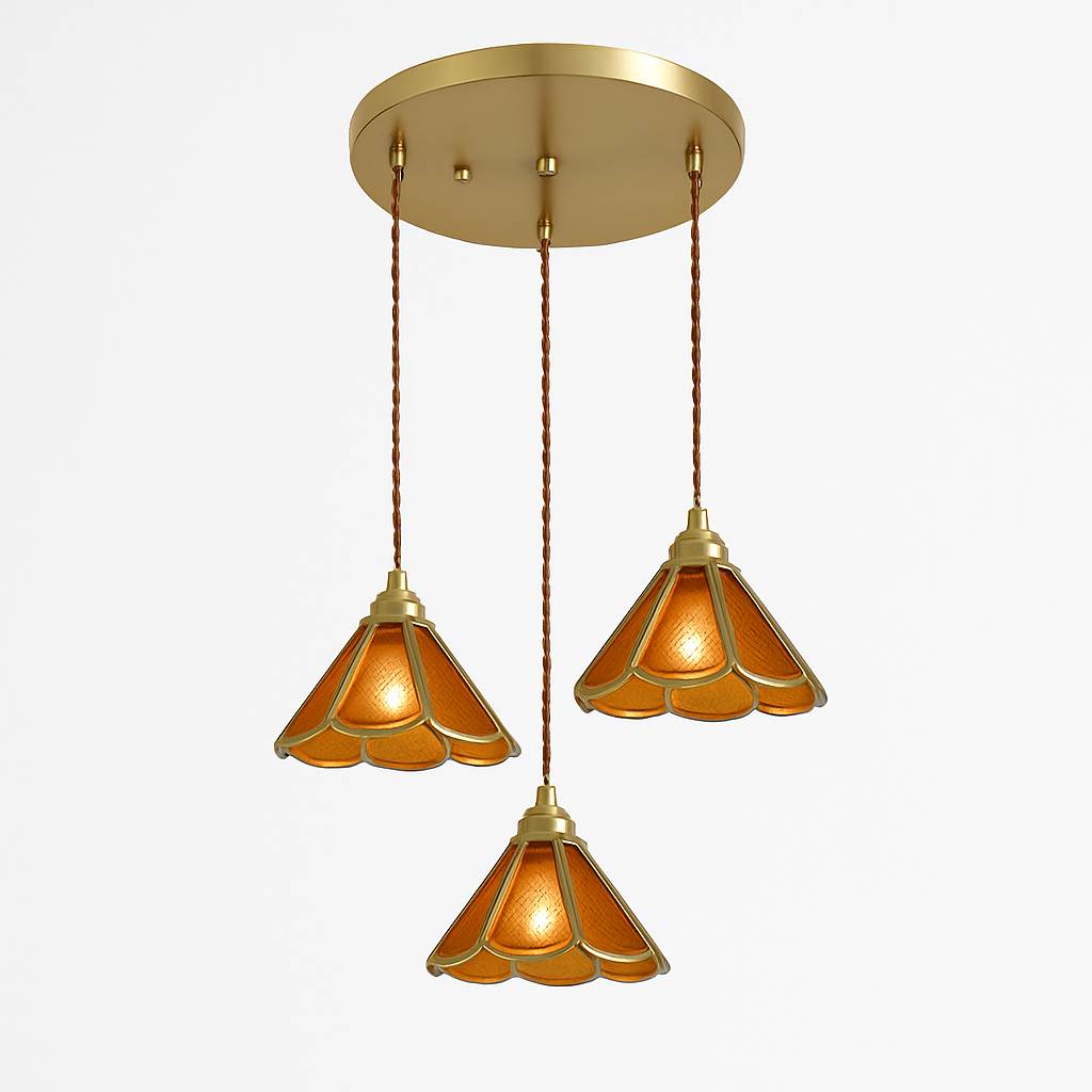 suspension conique en verre Style japonais Vintage - vue 13 sur 30