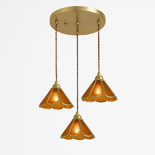 suspension conique en verre Style japonais Vintage - vue 13 sur 30