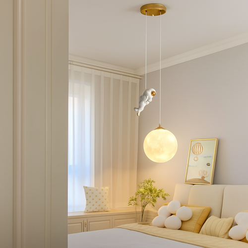suspension créative astronaute pour chambre d'enfants décorative à led - vue 5 sur 6
