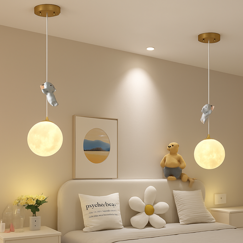 suspension créative astronaute pour chambre d'enfants décorative à led - vue 6 sur 6