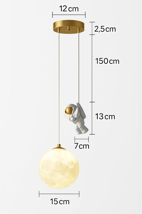 suspension créative astronaute pour chambre d'enfants décorative à led - vue 7 sur 6