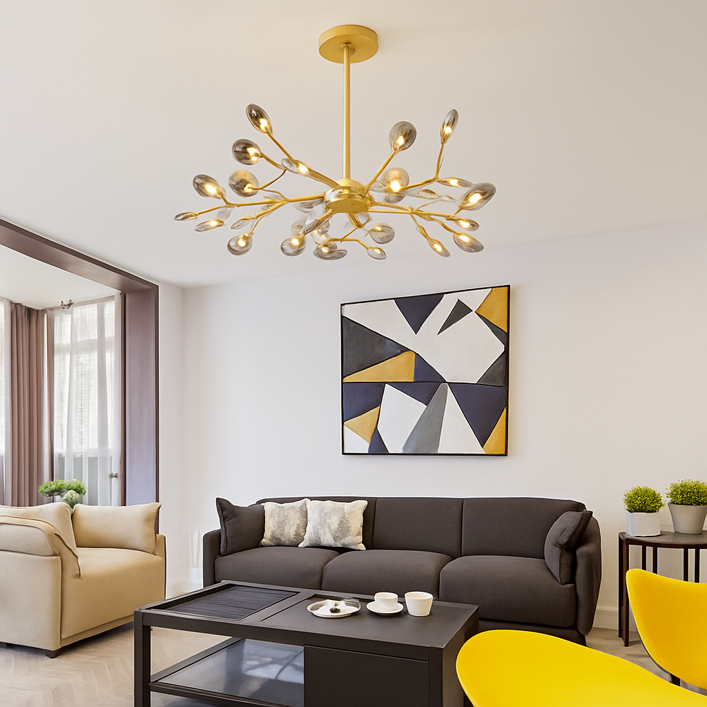 suspension créative en forme de branche luciole romantique pour déco - vue 4 sur 17