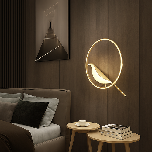 Suspension créatives d'oiseau de pie Applique murale simple salon restaurant étude lampadaire maison LED lustre de plafond de luxe - vue 6 sur 15