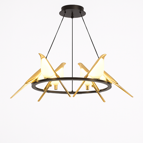 Suspension créatives d'oiseau de pie Applique murale simple salon restaurant étude lampadaire maison LED lustre de plafond de luxe - vue 7 sur 15