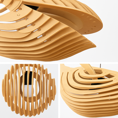 suspension d'art moderne en bois forme baleine pour restaurant - vue 5 sur 8