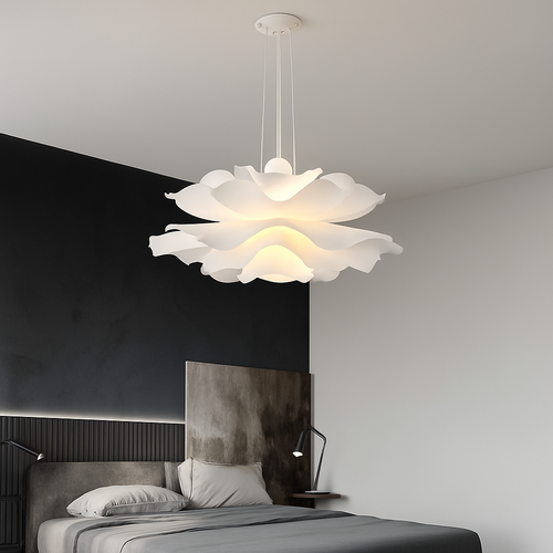 suspension décoration nordique acrylique fleur abat-jour - vue 3 sur 8
