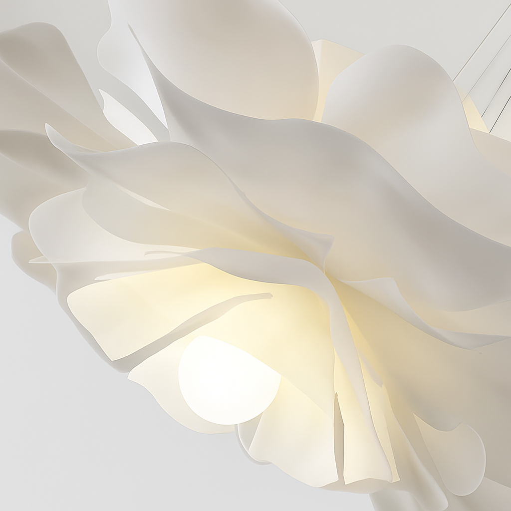 suspension décoration nordique acrylique fleur abat-jour - vue 5 sur 8