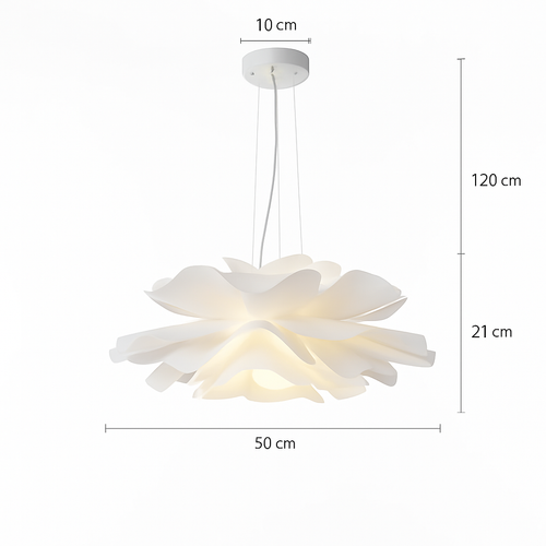 suspension décoration nordique acrylique fleur abat-jour - vue 8 sur 8