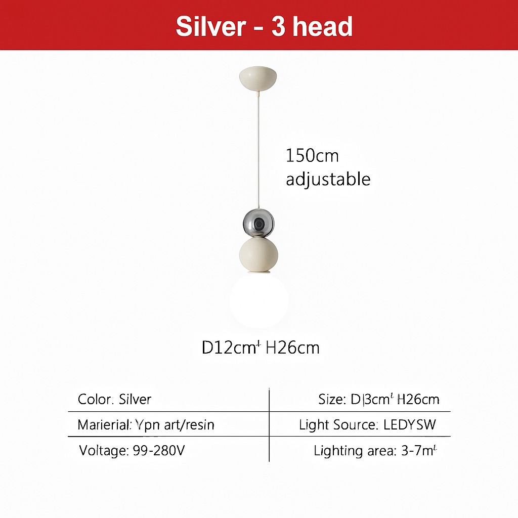 suspension danoise led boule lumineuse pour décoration intérieure - vue 12 sur 29