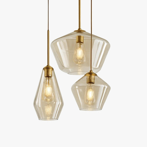 Suspension design à LED en métal et verre de plusieurs formes - vue 2 sur 13