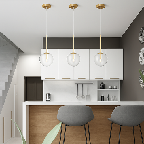 Suspension design avec boule en verre suspendue Dixie - vue 4 sur 5