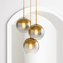 Suspension design boule en verre ambré Loft