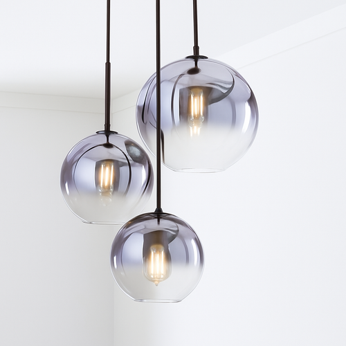Suspension design boule en verre ambré Loft - vue 5 sur 8