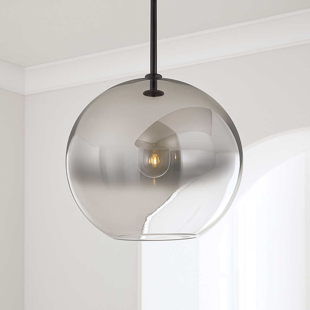 Suspension design boule en verre ambré Loft - vue 5 sur 8