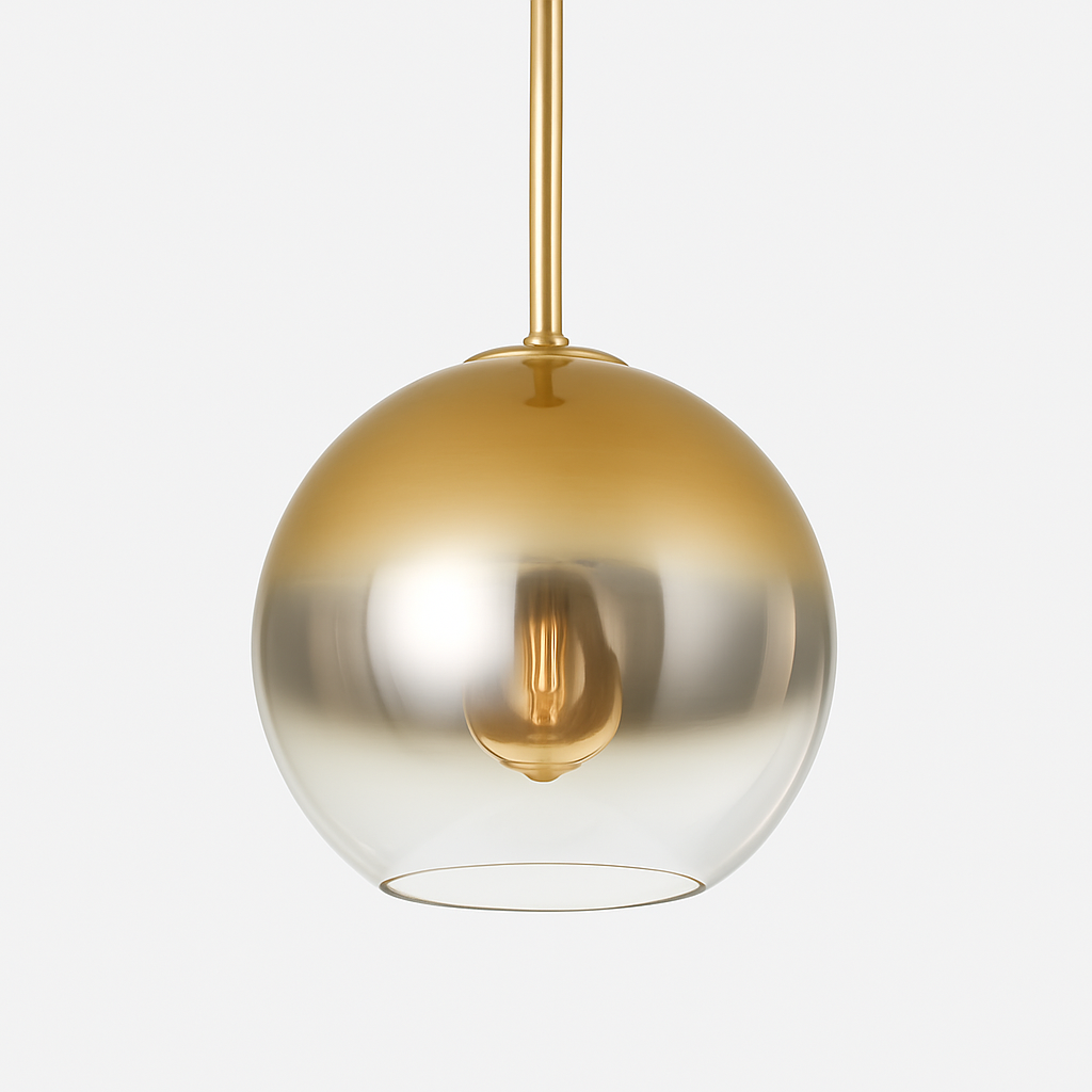 Suspension design boule en verre ambré Loft - vue 6 sur 8
