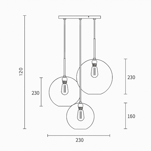 Suspension design boule en verre ambré Loft - vue 9 sur 8