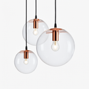 Suspension design boule en verre à LED rose gold ou noire