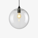 Suspension design boule en verre à LED rose gold ou noire