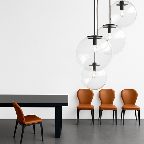 Suspension design boule en verre (noir ou rose gold) - vue 3 sur 5