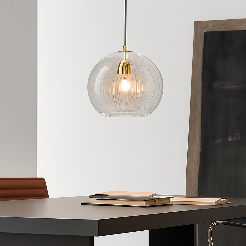 Suspension design boule nordique moderne en verre créative - vue 3 sur 15