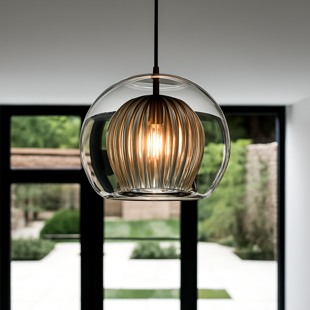 Suspension design boule nordique moderne en verre créative - vue 4 sur 15