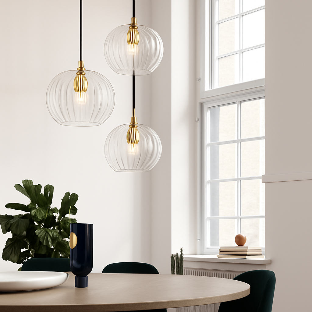 Suspension design boule nordique moderne en verre créative - vue 5 sur 15