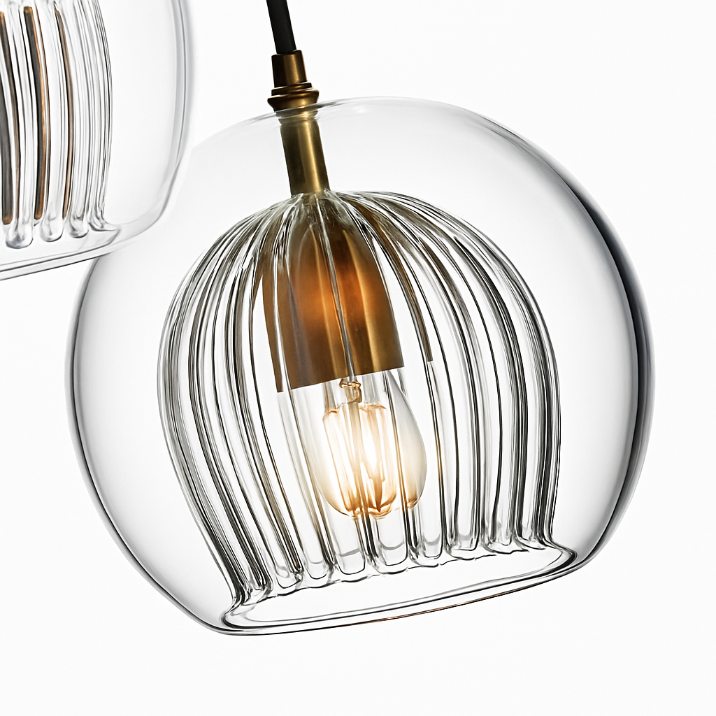 Suspension design boule nordique moderne en verre créative - vue 6 sur 15