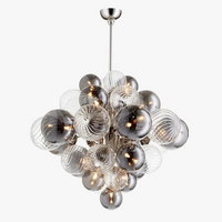 suspension design à bulles de verre moderne avec led