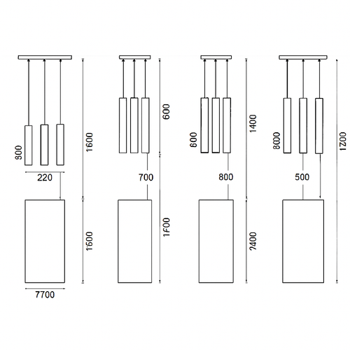 Suspension design cylindrique à LED Cob - vue 7 sur 8