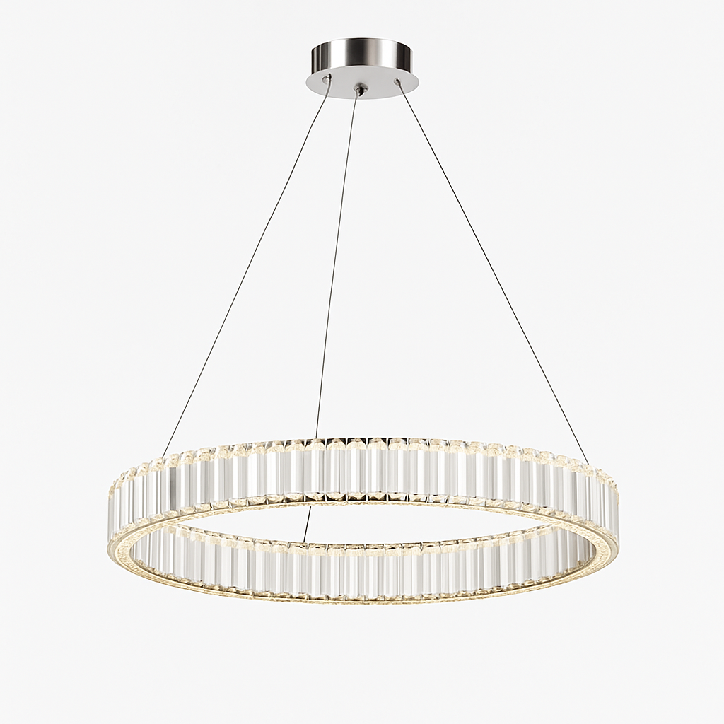 Suspension design dorée LED avec anneau en verre Luxury - vue 5 sur 5
