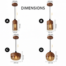 Suspension design en bois et verre Loft Retro