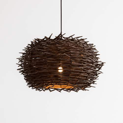 Suspension design en forme de nid d'oiseaux Rattan - vue 2 sur 7