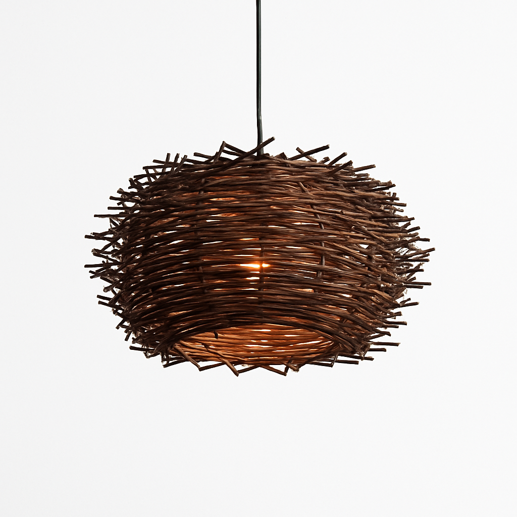 Suspension design en forme de nid d'oiseaux Rattan - vue 7 sur 7