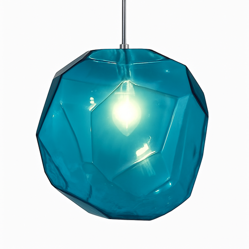 Suspension design en verre géométrique de couleurs - vue 5 sur 8