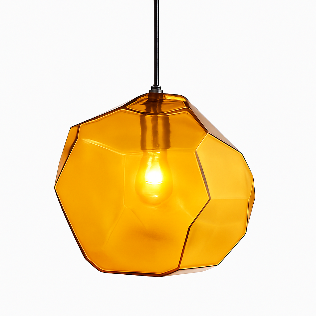 Suspension design en verre géométrique de couleurs - vue 7 sur 8