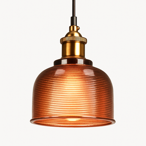 Suspension design en verre grainé style industriel Bowl - vue 2 sur 8