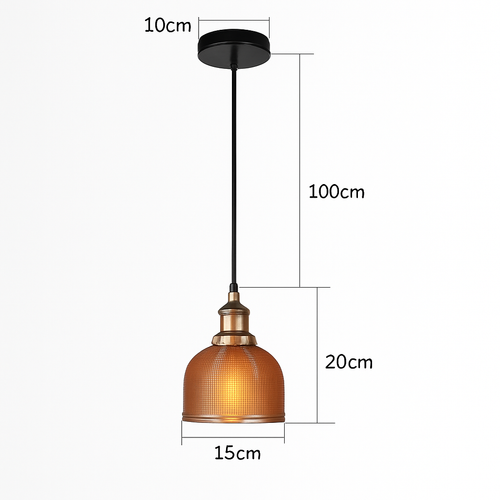 Suspension design en verre grainé style industriel Bowl - vue 6 sur 8