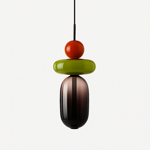 Suspension design en verre style pierres semi-précieuses Nemy - vue 2 sur 19