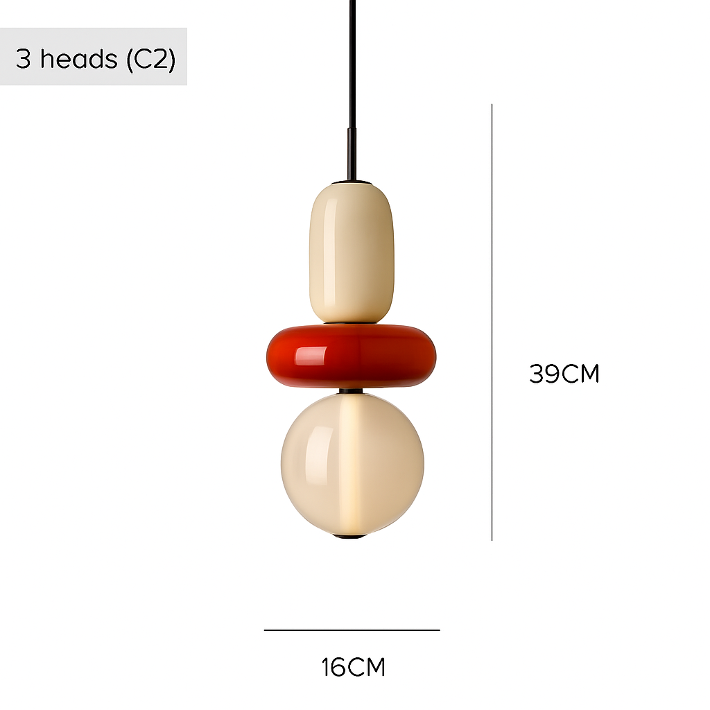 Suspension design en verre style pierres semi-précieuses Nemy - vue 11 sur 19