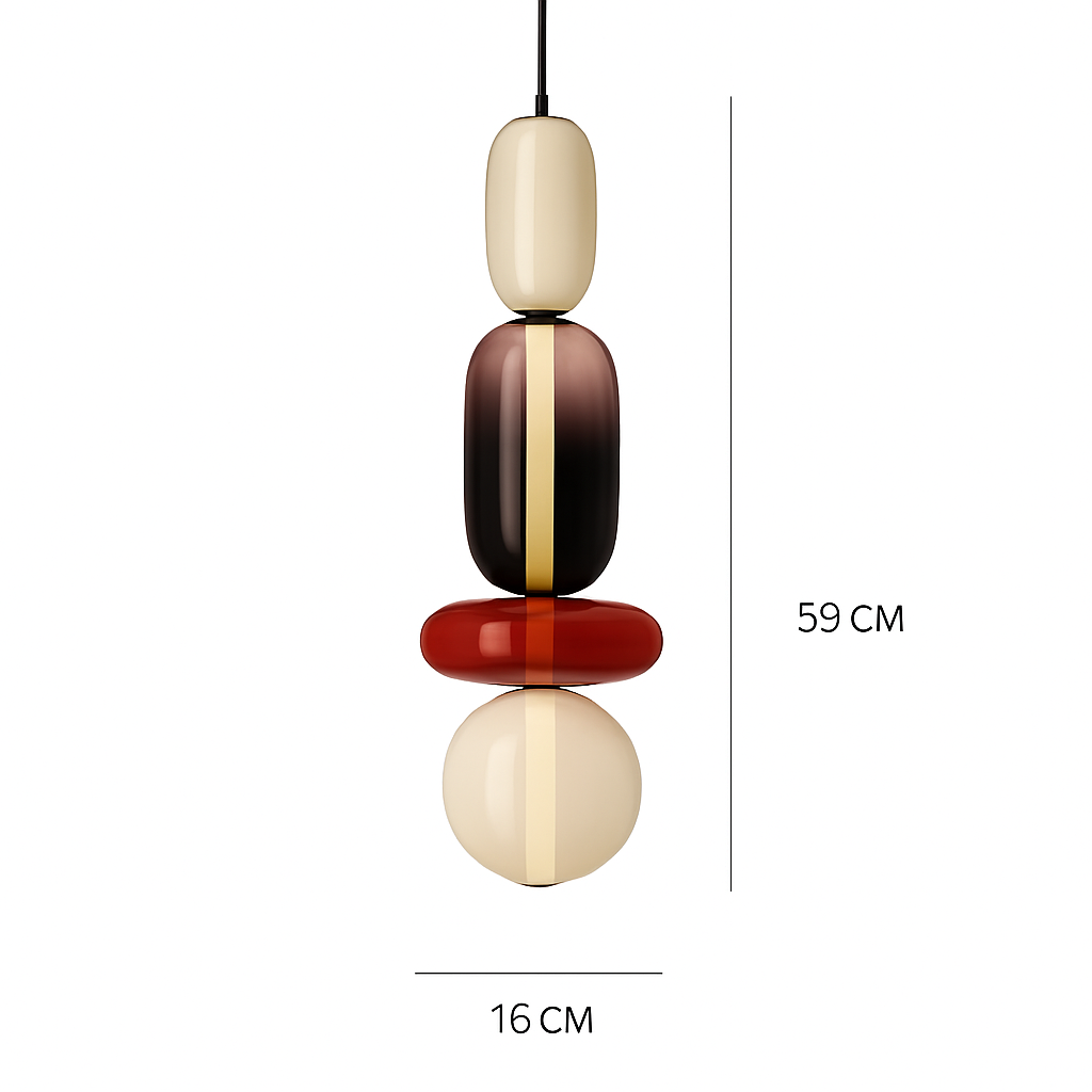 Suspension design en verre style pierres semi-précieuses Nemy - vue 13 sur 19