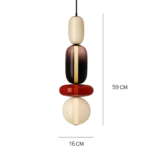 Suspension design en verre style pierres semi-précieuses Nemy - vue 14 sur 19