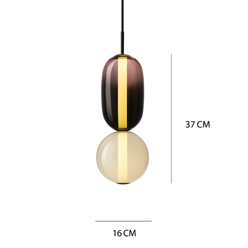Suspension design en verre style pierres semi-précieuses Nemy