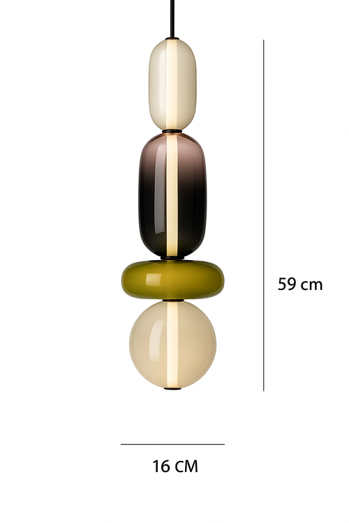 Suspension design en verre style pierres semi-précieuses Nemy - vue 16 sur 19